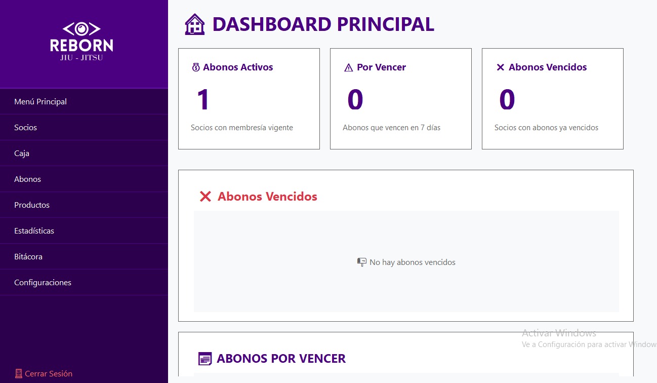 Reborn - Sistema de Gestión de Gimnasio